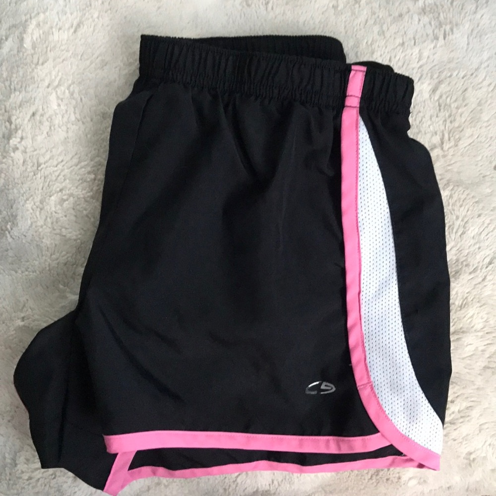 Black/Pink Girls' Athletic Shorts by CHAMPION